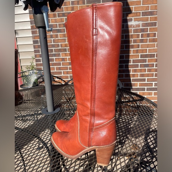 Frye Leather Riding Boots, Rust Brown size 8 vintage 1970s - Picture 3 of 9